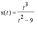 x(t) = t^3/(t^2-9)