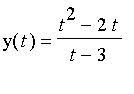 y(t) = (t^2-2*t)/(t-3)